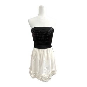 NWT Max And Cleo Black & Off White Strapless Dress - Size 4